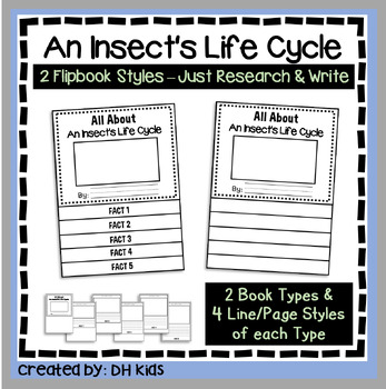 Preview of Insect Life Cycle Report, Bug Flip Book Research Project, Spring Writing Book