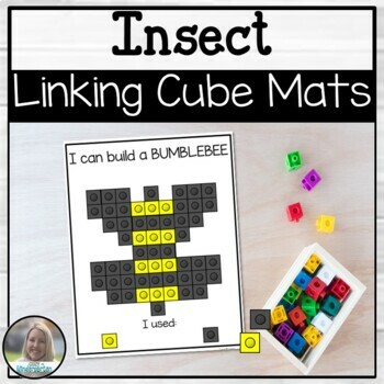 Preview of Insect Linking Cubes Building Mats | Kindergarten STEM