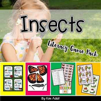 Insects Literacy Game Pack by Kim Adsit | TPT