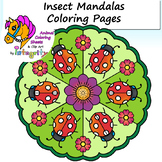 Insect Mandala Coloring Sheets - Butterflies, Bees, Ladybu