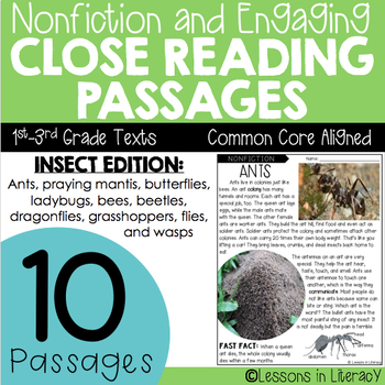 Preview of Insects Close Reading