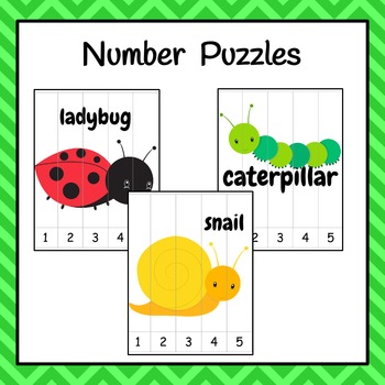 Insect Number Puzzles, Bug Number Puzzles by Oh Boy Homeschool | TpT