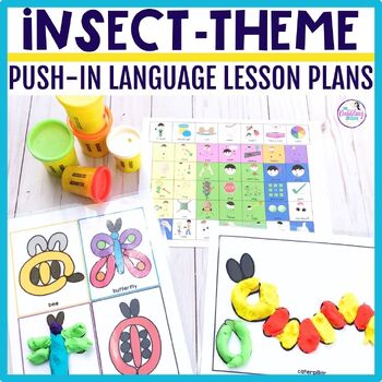 Preview of Bugs Speech Therapy Push-In Language Lesson Plans for Insect Theme PreK-2nd