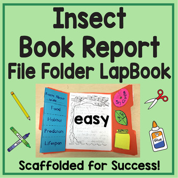 Preview of Insect Book Report Template, Graphic Organizer, File Folder Lapbook EASY