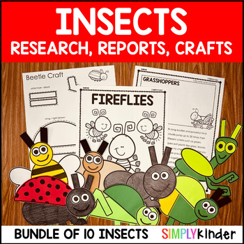 Preview of Bugs & Insect Activities, Spring Research Reports Writing & Crafts Kindergarten