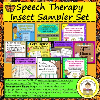 Preview of Insect Speech Therapy Sampler Pack ~All Ages