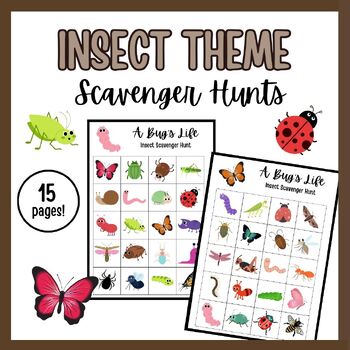 Preview of Insect Theme Printable Scavenger Hunts- Perfect For Summer!