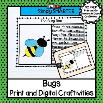 Preview of Insect Themed Print AND Digital SUPER SIMPLE Writing Craftivities