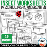 Insect Worksheets Preschool, PreK, Kindergarten, Bug Activities