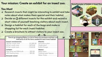 Preview of Insect Zoo PBL Project (Problem Based Learning Alternative Activity Extension