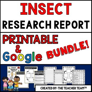 Preview of Insect and Bug Research Report Printable and Google Slides Bundle