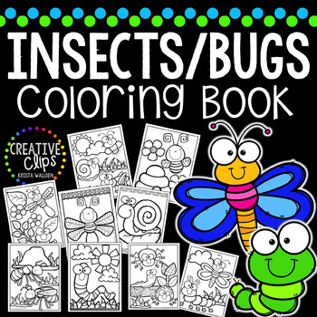 Preview of Insect and Bugs Coloring Book {Made by Creative Clips Clipart}