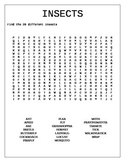 Insect word search