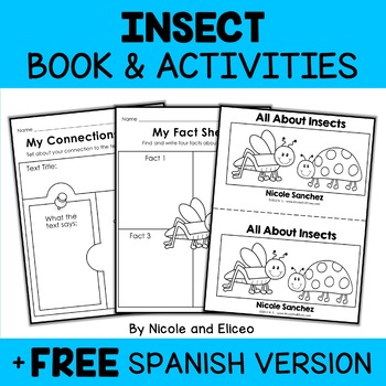 Preview of Insect Activities and Mini Book + FREE Spanish