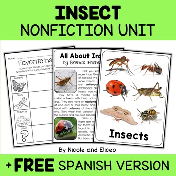 Insect Activities Nonfiction Unit + FREE Spanish by Nikki and Nacho