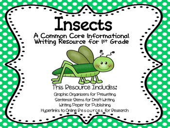 Preview of Insect Report - First Grade Informational Writing Activity