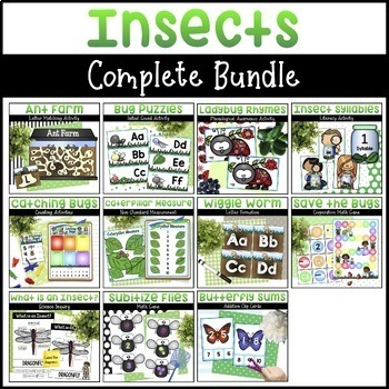 Preview of Bugs and Insects Activities for Preschool - Math, Literacy, & Science Centers