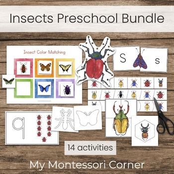 Preview of Insects Activity Bundle - Montessori Preschool Unit Study