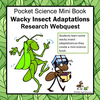 Preview of Insects Adaptations Webquest - Mini Pocket Science Book Research Activity