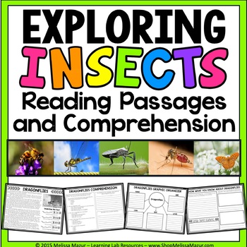 Preview of Insects - Animal Reading Passages and Comprehension Worksheets