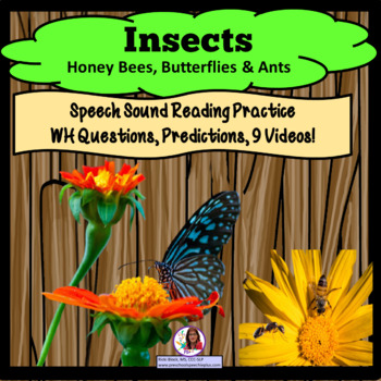 Preview of Insects Bees, Butterflies, Ants Facts, Videos & Auditory Recall