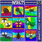 Insects - Coloring By Code Clip Art Set {Educlips Clipart}