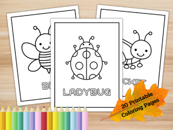 Insects Coloring Pages 20 sheets Animals Coloring Book Spring ...