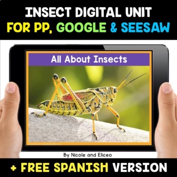 Preview of Insect Life Cycle Digital Activities for Google and Seesaw + FREE Spanish