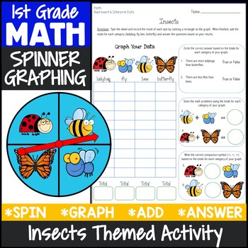 Preview of 1st Grade Math Graphing Insects Themed Activity {Math Center 1st Grade}