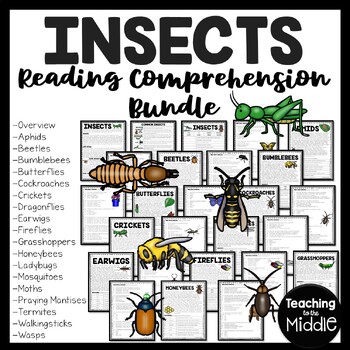 Preview of Insects Informational Text Reading Comprehension Bundle Animal Groups