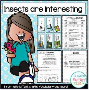 Preview of Insects are Interesting with Informational Text, Crafts and Activities