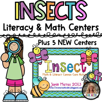 Preview of Insects - Spring Literacy Centers and Math Games for Kindergarten