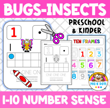 Preview of Insects Math activities | Writing Worksheets for Preschool and Kindergarten 
