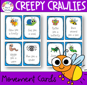 Insects Movement Cards by Nomadic Bee | Teachers Pay Teachers