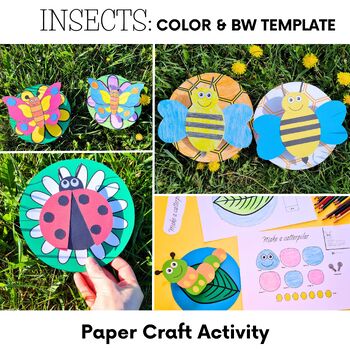Preview of Insects Paper Craft: Ladybug, Bee, Caterpillar and Butterfly BUNDLE ⚡SAVE 30%⚡
