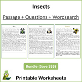 Insects Reading Comprehension Bundle