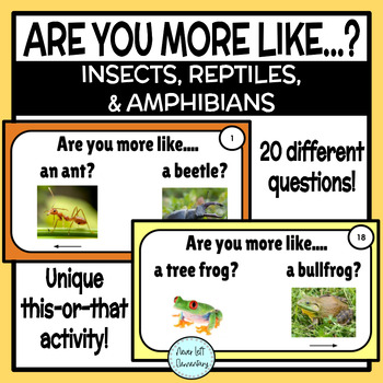 Preview of Insects & Reptiles- Are you more like....? Icebreaker & Get to Know You Activity