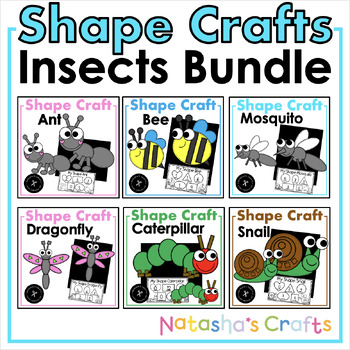 Preview of Shape Insects Crafts bundle