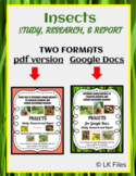 Insects for Google Docs & pdf BUNDLE- Study, Research, &Re