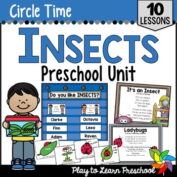 Preview of Insects Bugs Activities Lesson Plans Math & Literacy for Preschool Pre-K