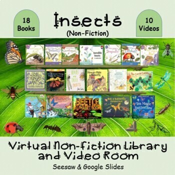 Preview of Insects Virtual Non-Fiction Library & Video Room - SEESAW & Google Slides