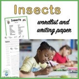 Insects Wordlist and Writing Papers