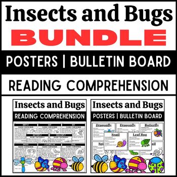 Preview of spring | Insects and Bugs BUNDLE posters | Reading Comprehension Passages