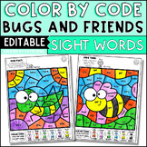 Insects and Bugs Color by Sight Words Coloring Pages Edita