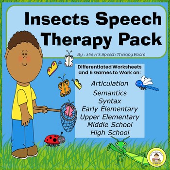 Preview of Insects and Bugs Speech Therapy Printable Pack