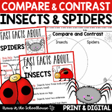 Compare and Contrast Insects & Spiders Worksheets & Activi