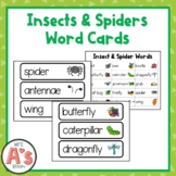 Insects and Spiders Writing Center | Word Cards