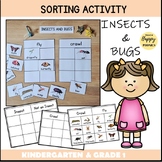 Insects and bugs theme Sorting Kindergarten Science Center