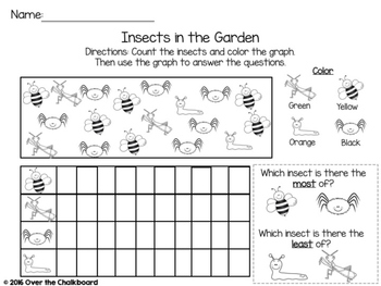 Insects in the Garden: Graphing Worksheets by Student Approved Teaching