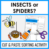 Insects or Spiders | Cut and Paste Sorting Activity